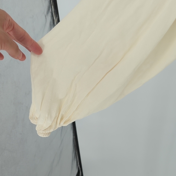 NEW Cleo + Wolf V Neck Empire Tunic Top Cream XS long sleeves bohemian western - Picture 5 of 8